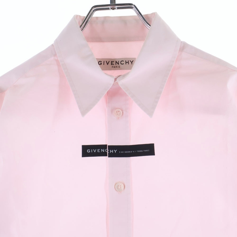 GIVENCHY(ジバンシィ) TAPE LOGO テープロゴ 長袖シャツ ピンク BM60G412Q2