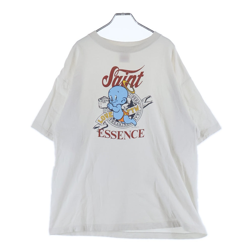 SAINT MICHAEL(セントマイケル) 24AW BABY MICHAEL フロントプリント半袖Tシャツ カットソー ホワイト SM-HR1-0000-022