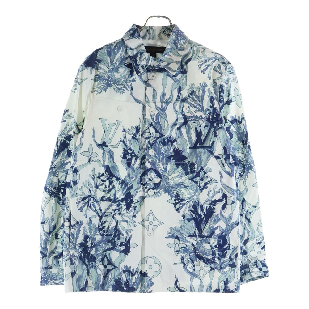 LOUIS VUITTON(ルイヴィトン) LV Logo Jacket LVロゴ グラフィック 総柄プリンテッドジャケット ブルゾン ホワイト/ブルー RM232M 26 HPB25W