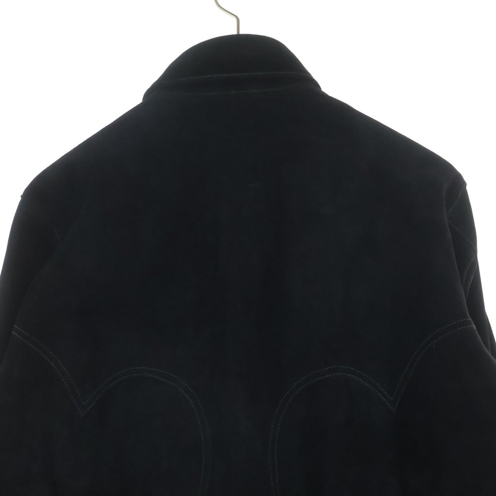 CHROME HEARTS(クロムハーツ) バックフレアニー クロスボール スウェード レザー 長袖シャツ ジャケット ブラック