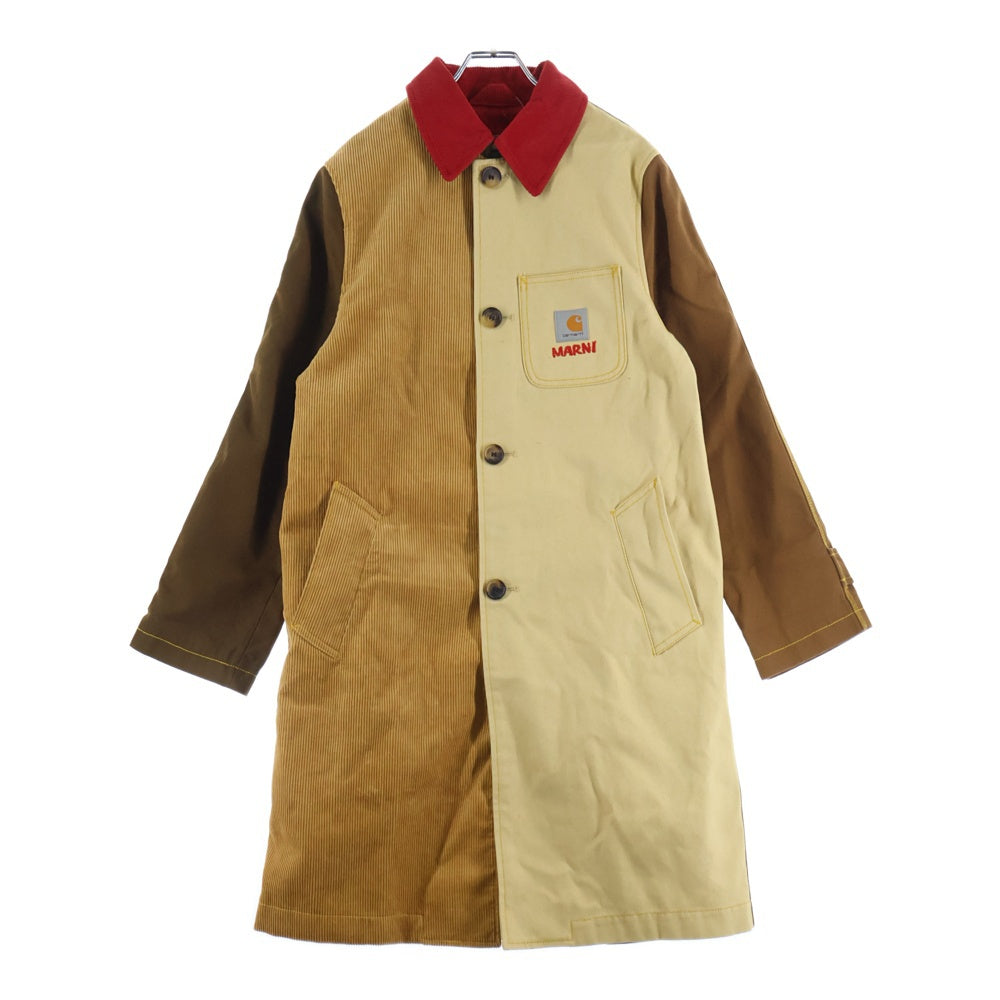 Carhartt WIP(カーハート ダブリューアイピー) 23SS ×MARNI BROWN COLOUR-BLOCK COAT マルニ ブラウン カラーブロック コート マルチ