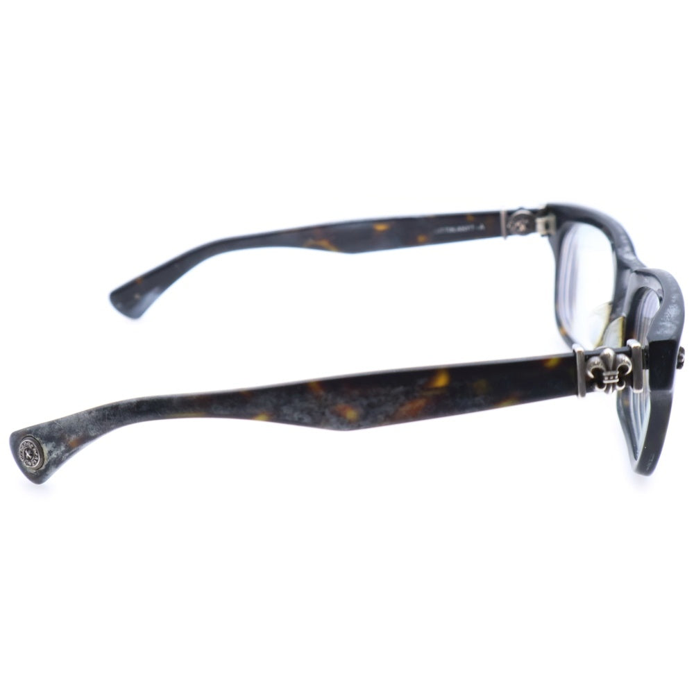 CHROME HEARTS(クロムハーツ) GITTIN ANY?-A BSフレアテンプル スクエアフレームアイウェア 眼鏡 ブラック ※度入り