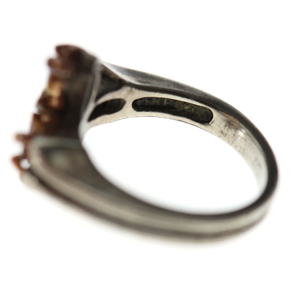 ARPEGE(アルページュ) Cross Ring クロスモチーフ オレンジストーンリング シルバー