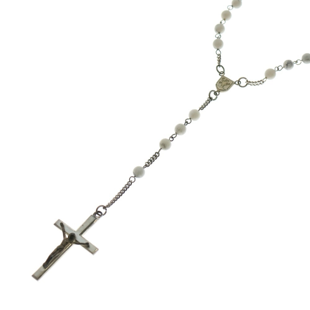 NO BRAND(ノーブランド) Britannia(ブリタニア) Rosary Necklace ロザリオ ネックレス シルバー/ホワイト
