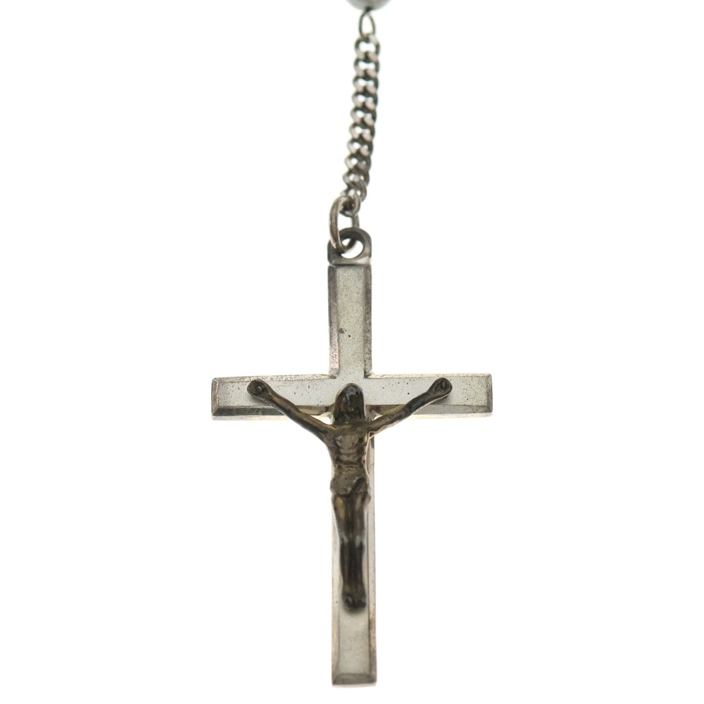 NO BRAND(ノーブランド) Britannia(ブリタニア) Rosary Necklace ロザリオ ネックレス シルバー/ホワイト