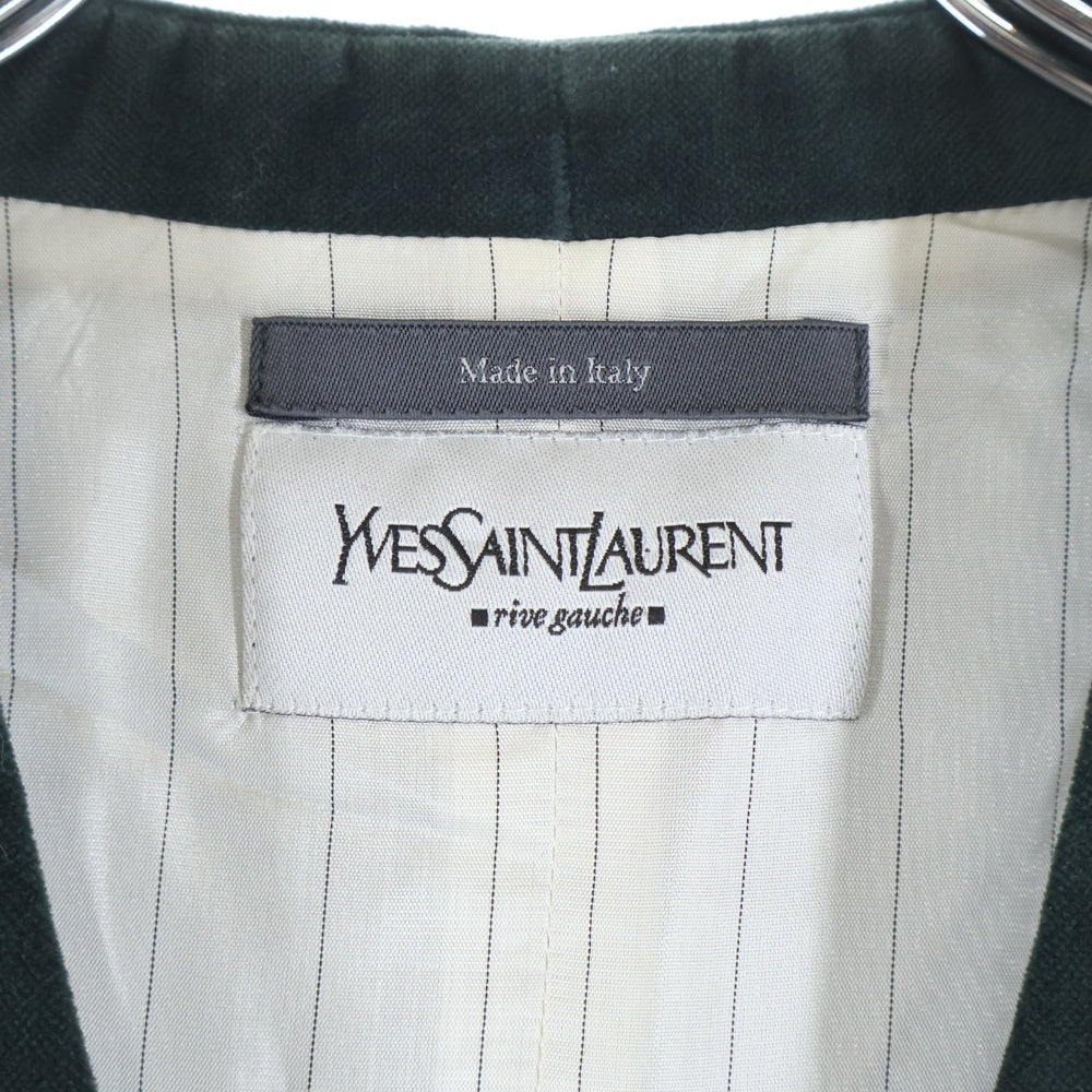 YVES SAINT LAURENT(イヴサンローラン) Velvet Vest 裏地付き ベロアベスト グリーン