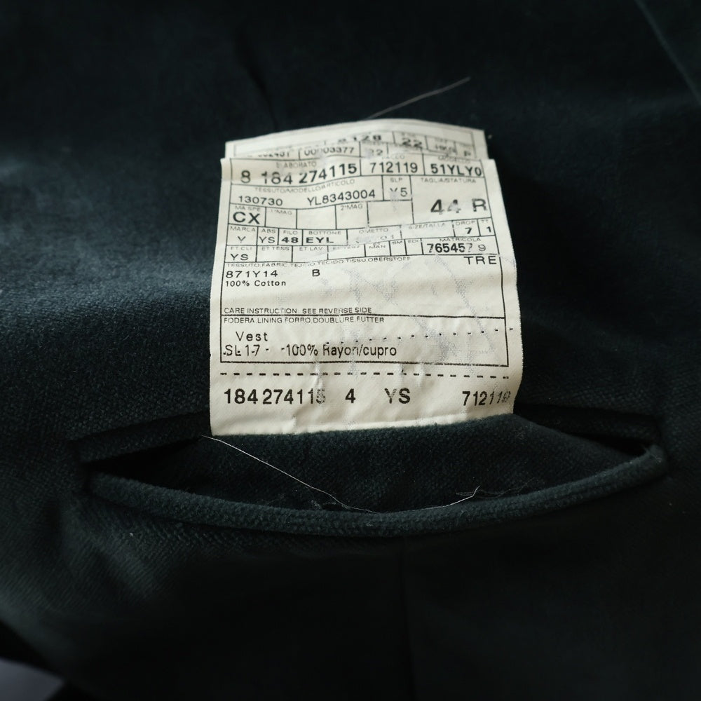 YVES SAINT LAURENT(イヴサンローラン) Velvet Vest 裏地付き ベロアベスト グリーン