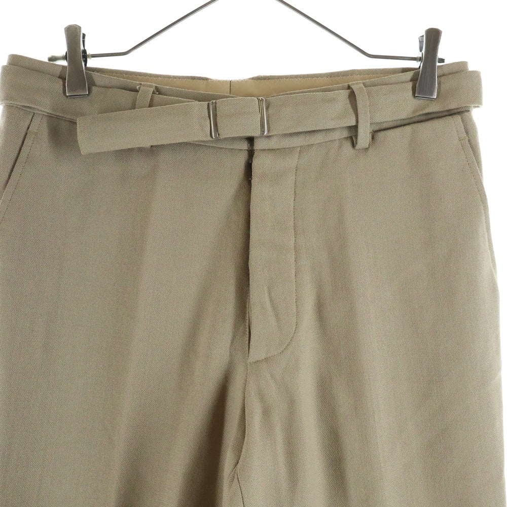 Maison Margiela(メゾンマルジェラ) 00AW 本人期 Wool Belt Pants ウールベルトパンツ スラックス ベージュ