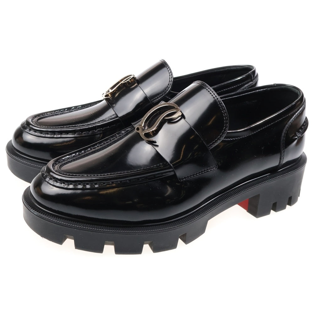 CHRISTIAN LOUBOUTIN(クリスチャンルブタン) CL Moc Lug オックスフォード レザーローファー ローカットシューズ ブラック 3221081 レディース