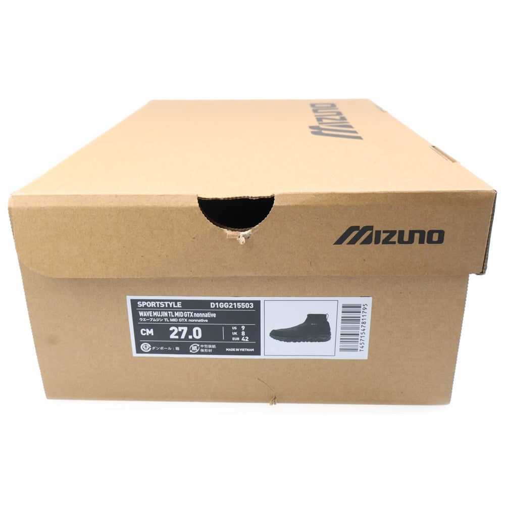 MIZUNO(ミズノ) ×nonnative Wave Mujin TL Mid GORE-TEX ウェーブ ムジン ティーエル ミッド ゴアテックス ローカットスニーカー グレー US9/27cm D1GG215503