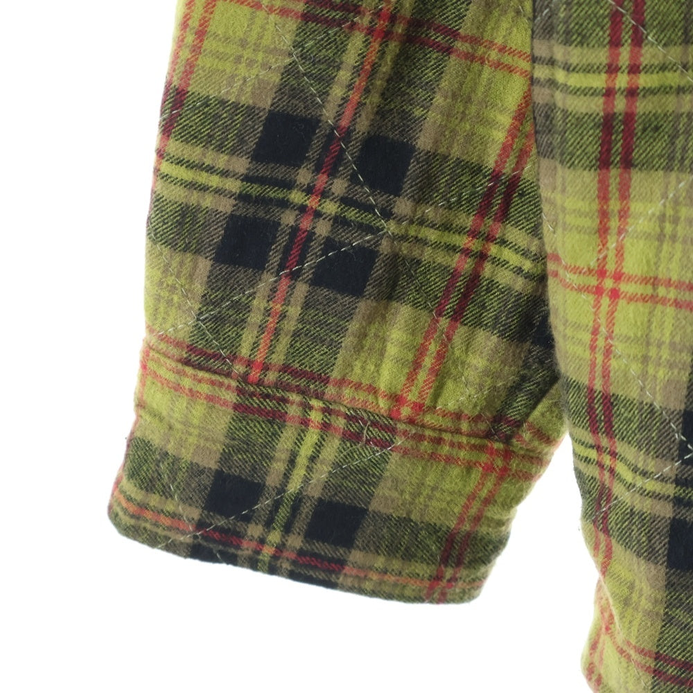 SUPREME(シュプリーム) 21AW Quilted Plaid Flannel Shirt スターロゴ刺繍 キルティングフランネルシャツ 長袖シャツ イエロー
