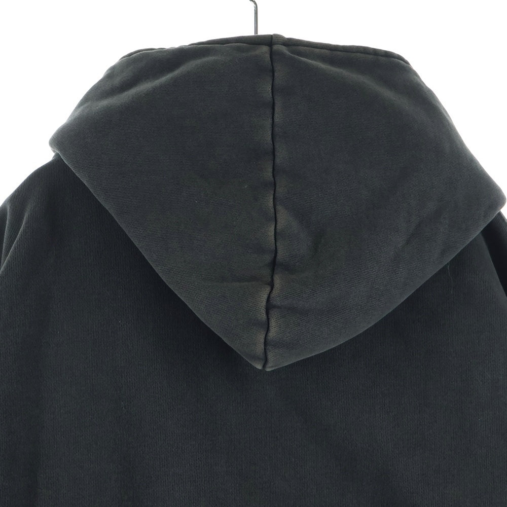 entire studios(エンタイア スタジオ) ETERNAL ZIP ウォッシュド加工 フルジップ ジップアップスウェットパーカー ブラック UNU-25-1003