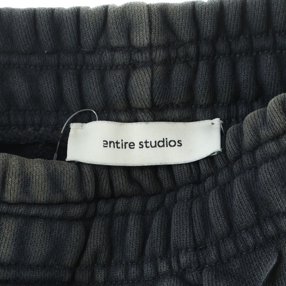 entire studios(エンタイア スタジオ) FULL SWEATPANT ウォッシュド加工 スウェットパンツ ブラック UNU-25-3014