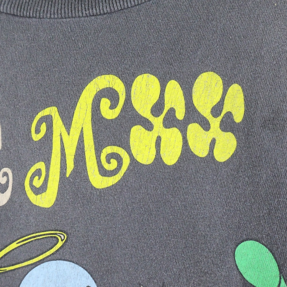 SAINT MICHAEL(セントマイケル) 25SS SS TEE SAINT MX6 キャラクタープリント ダメージ加工 半袖Tシャツ グレー SM-HR8-0000-014