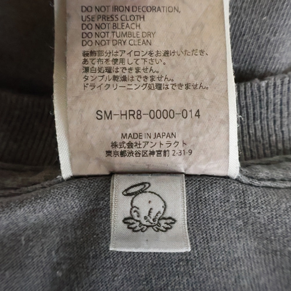 SAINT MICHAEL(セントマイケル) 25SS SS TEE SAINT MX6 キャラクタープリント ダメージ加工 半袖Tシャツ グレー SM-HR8-0000-014