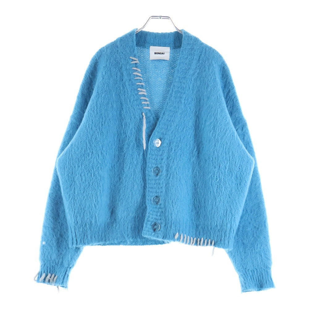 NO BRAND(ノーブランド) BONSAI(ボンサイ) MOHAIR KNIT CARDIGAN モヘヤニットカーディガン ブルー