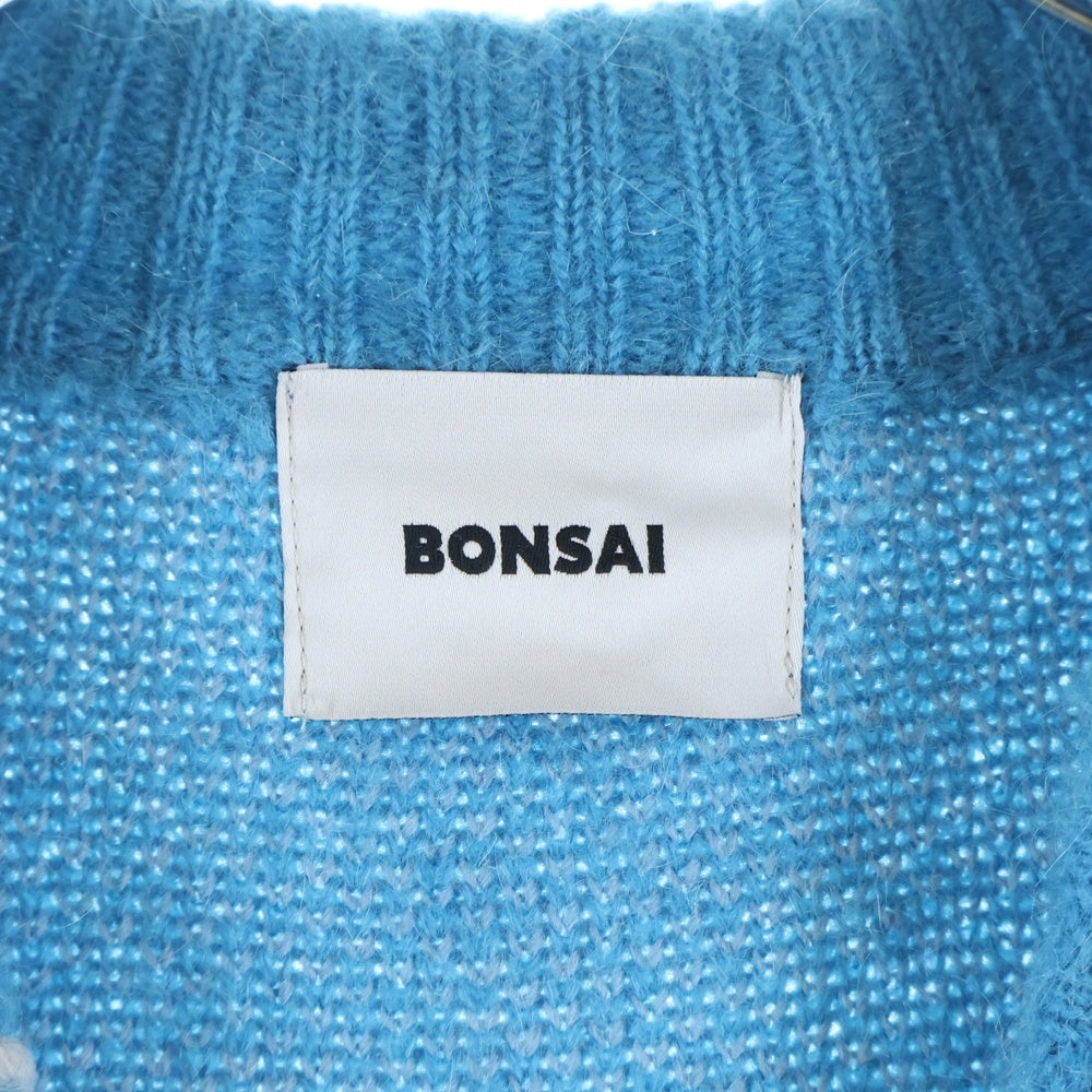 NO BRAND(ノーブランド) BONSAI(ボンサイ) MOHAIR KNIT CARDIGAN モヘヤニットカーディガン ブルー