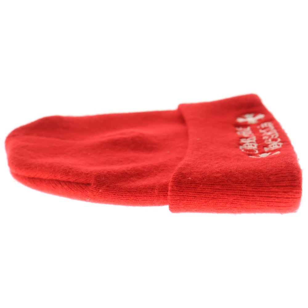 CHROME HEARTS(クロムハーツ) WATCH CAP ワッチキャップ ロゴ刺繍 ニットビーニー ニット帽 帽子 レッド