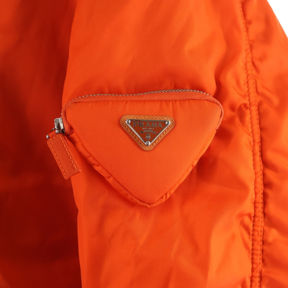 PRADA(プラダ) Re-Nylon MA-1 リナイロン トライアングルロゴ 裏地キルティングボンバージャケット オレンジ SG0094