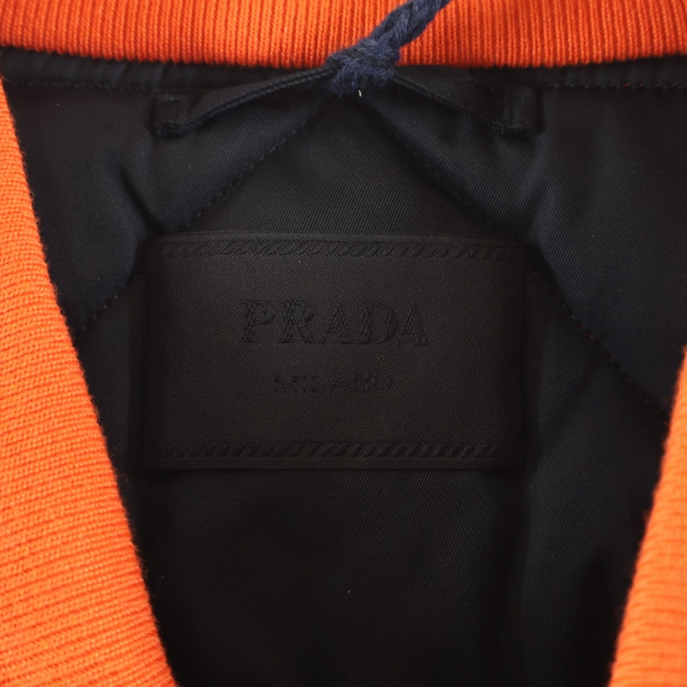 PRADA(プラダ) Re-Nylon MA-1 リナイロン トライアングルロゴ 裏地キルティングボンバージャケット オレンジ SG0094