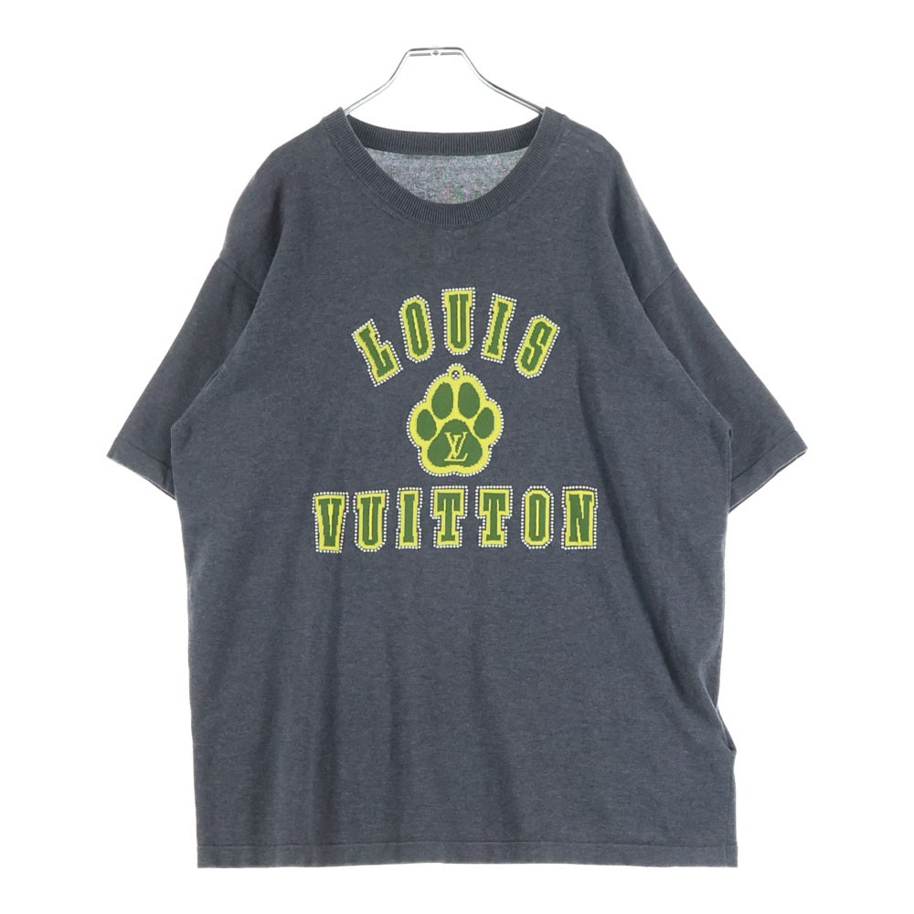 LOUIS VUITTON(ルイヴィトン) 25SS エンベリッシュド ショートスリーブ コットンクルーネック パール装飾 半袖Tシャツ グレー RM251MM AUR HSN15W