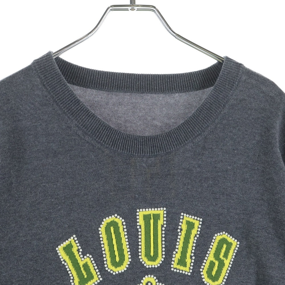 LOUIS VUITTON(ルイヴィトン) 25SS エンベリッシュド ショートスリーブ コットンクルーネック パール装飾 半袖Tシャツ グレー RM251MM AUR HSN15W