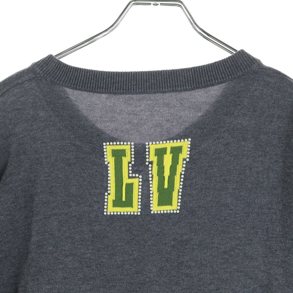 LOUIS VUITTON(ルイヴィトン) 25SS エンベリッシュド ショートスリーブ コットンクルーネック パール装飾 半袖Tシャツ グレー RM251MM AUR HSN15W