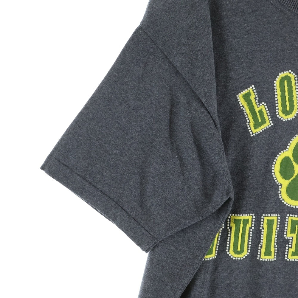 LOUIS VUITTON(ルイヴィトン) 25SS エンベリッシュド ショートスリーブ コットンクルーネック パール装飾 半袖Tシャツ グレー RM251MM AUR HSN15W