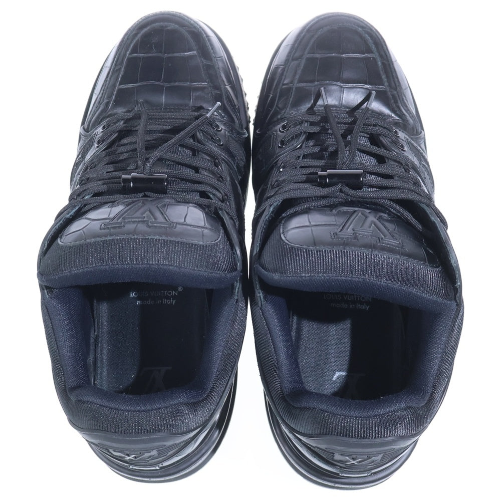 LOUIS VUITTON(ルイヴィトン) LV Trainer マキシ クロコ型押し LVトレイナー ローカットスニーカー ブラック