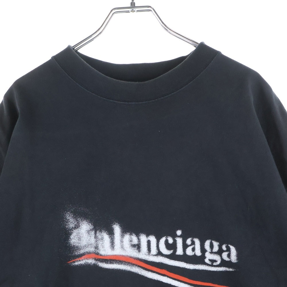 BALENCIAGA(バレンシアガ) ロゴプリントミディアムフィット半袖Tシャツ ブラック 764235 TQVI5