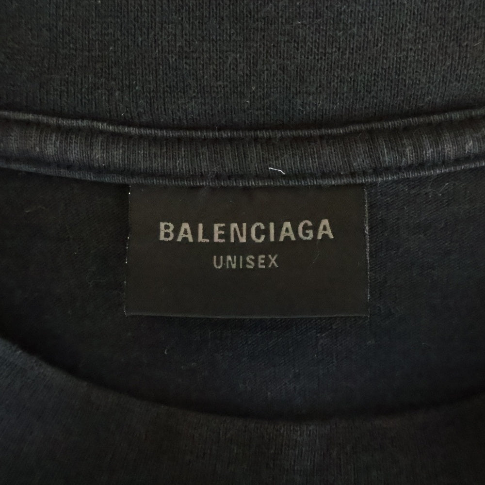 BALENCIAGA(バレンシアガ) ロゴプリントミディアムフィット半袖Tシャツ ブラック 764235 TQVI5
