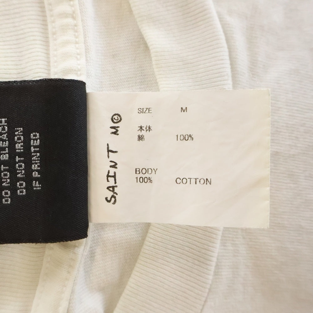 SAINT MICHAEL(セントマイケル) 23SS TIME IS ETRNL 両面プリント クルーネック 半袖Tシャツ ホワイト SM-A23-0000-004