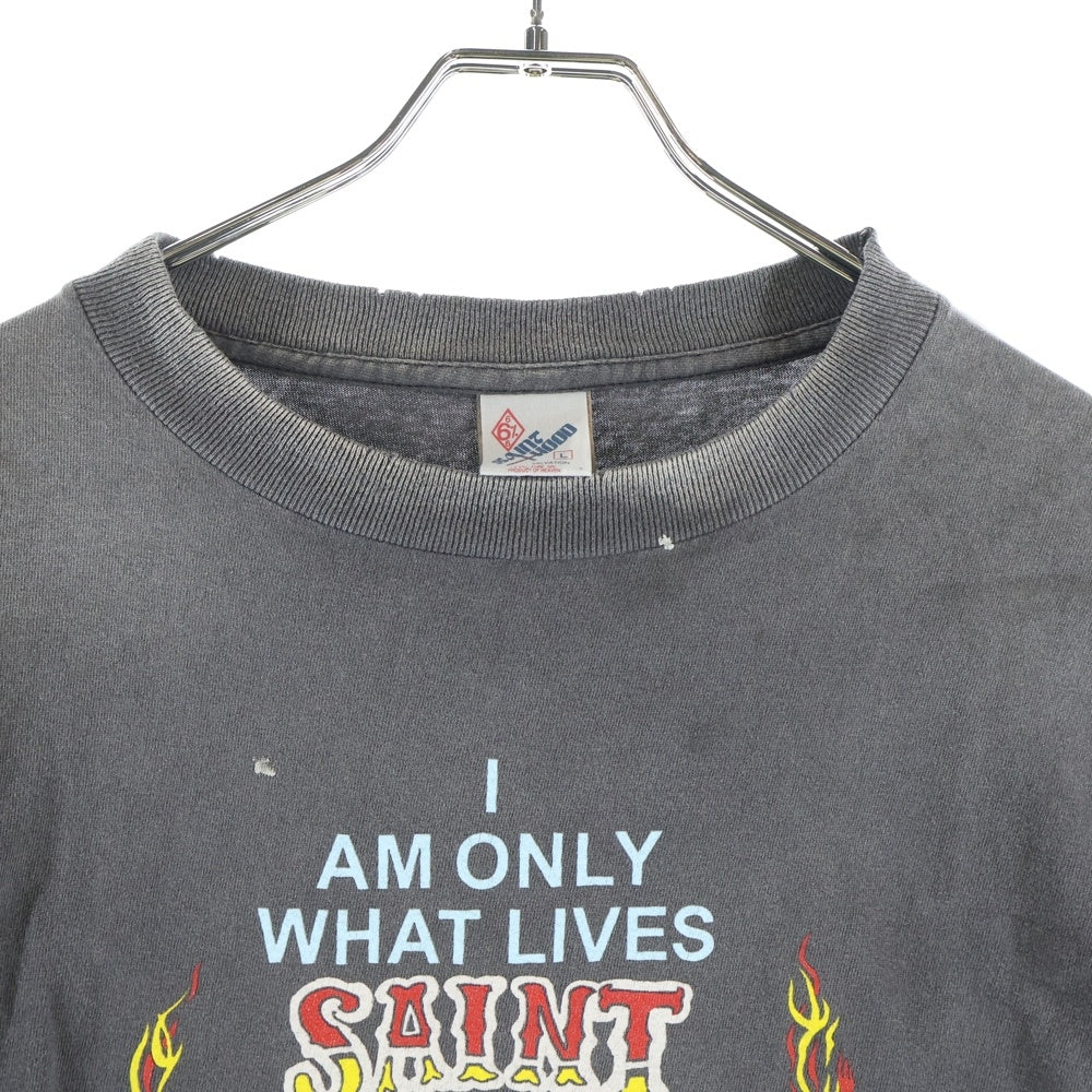 SAINT MICHAEL(セントマイケル) 25SS ×NEIGHBORHOOD STHD SS TEE HOOD ×ネイバーフッド フロントプリント半袖Tシャツ 半袖カットソー グレー SM-HR8-0000-C69