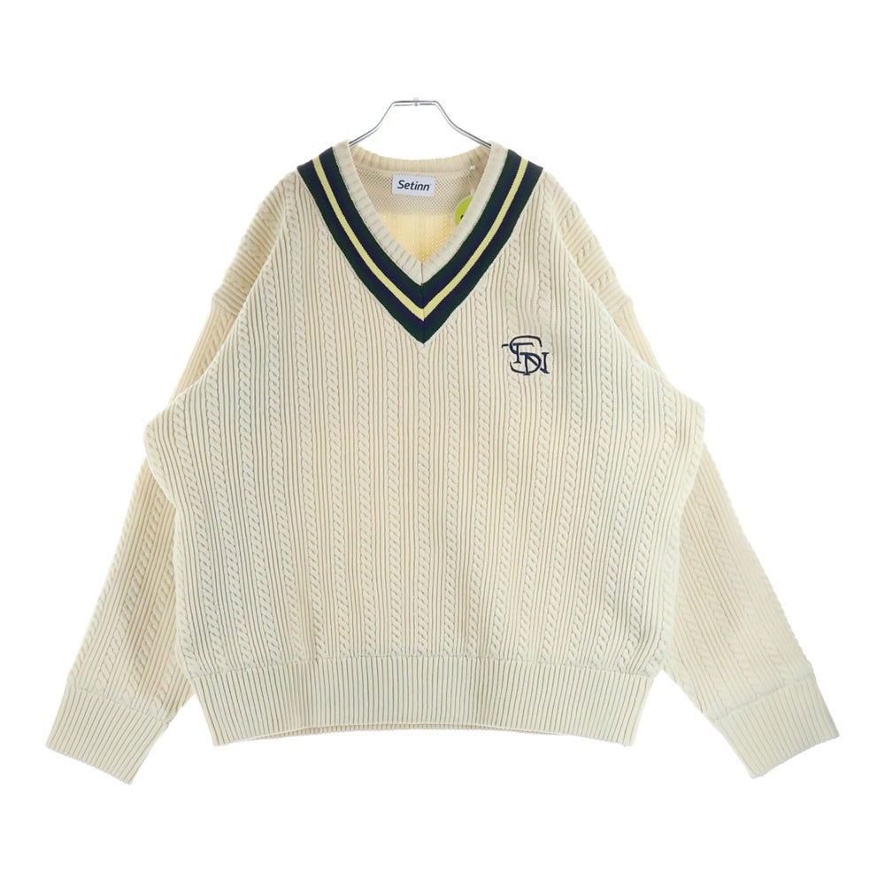 Setinn(セットイン) Ceremony Knit セレモニー Vネック ニット ベージュ