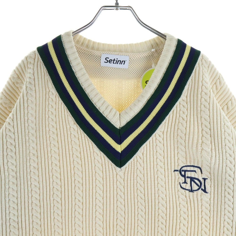 Setinn(セットイン) Ceremony Knit セレモニー Vネック ニット ベージュ