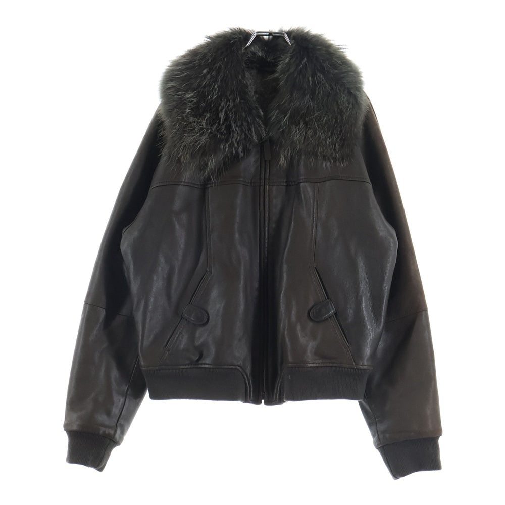 GUCCI(グッチ) TOM FORD期 Leather Jacket トムフォード期 裏地ラビット ラムレザージャケット ブラウン 116466 XM067