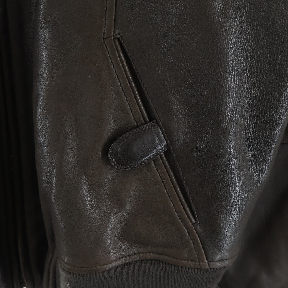 GUCCI(グッチ) TOM FORD期 Leather Jacket トムフォード期 裏地ラビット ラムレザージャケット ブラウン 116466 XM067