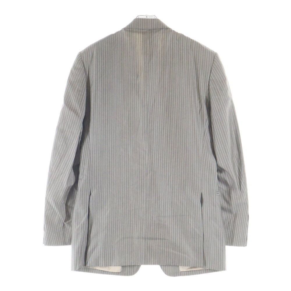 VERSACE(ヴェルサーチ) Set Up Suit ストライプ シルク混 ウールテーラードジャケット ストライプ パンツ グレー CTX546002
