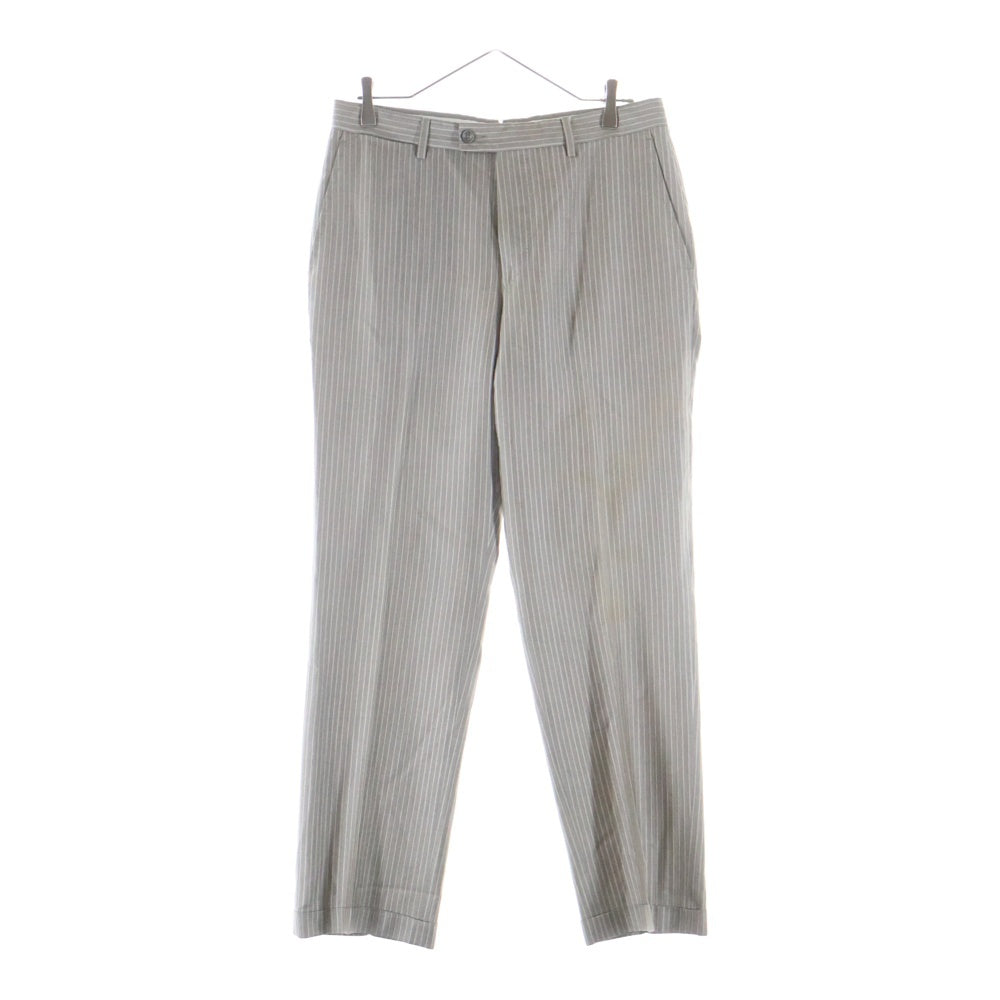 VERSACE(ヴェルサーチ) Set Up Suit ストライプ シルク混 ウールテーラードジャケット ストライプ パンツ グレー CTX546002