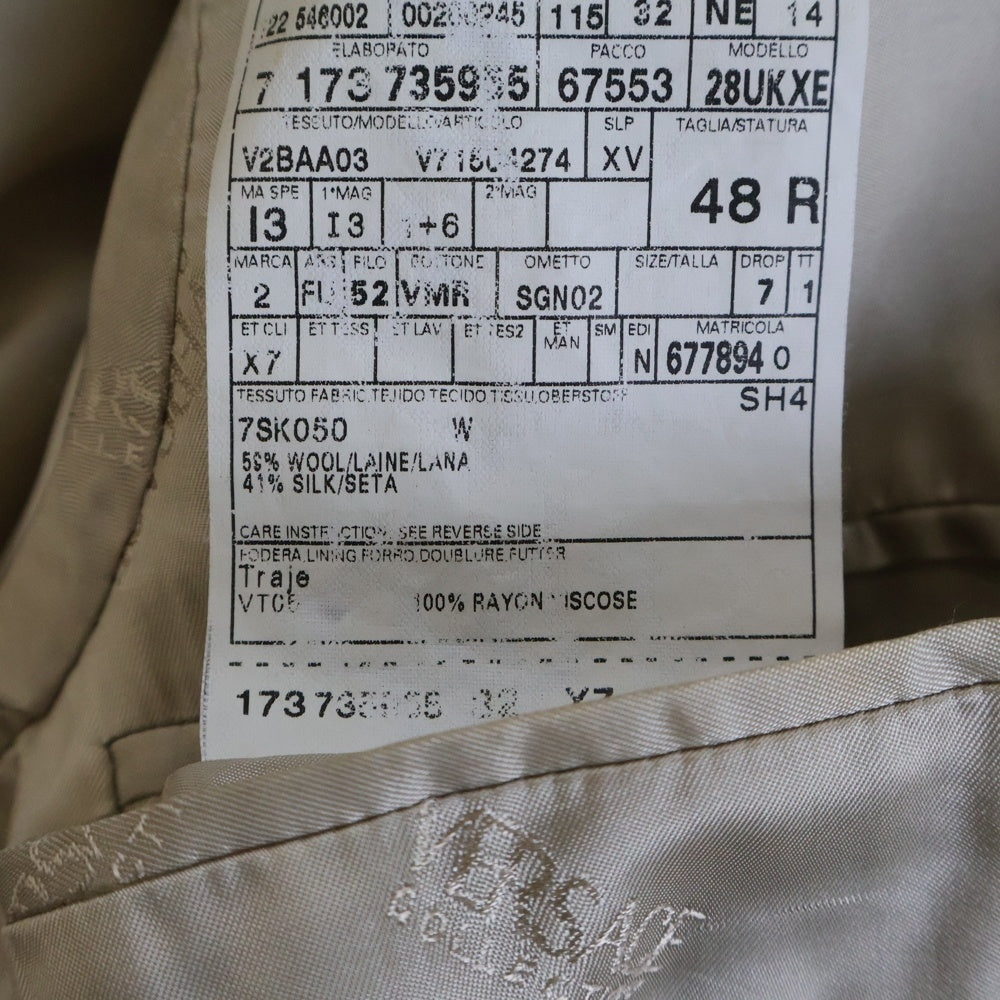 VERSACE(ヴェルサーチ) Set Up Suit ストライプ シルク混 ウールテーラードジャケット ストライプ パンツ グレー CTX546002