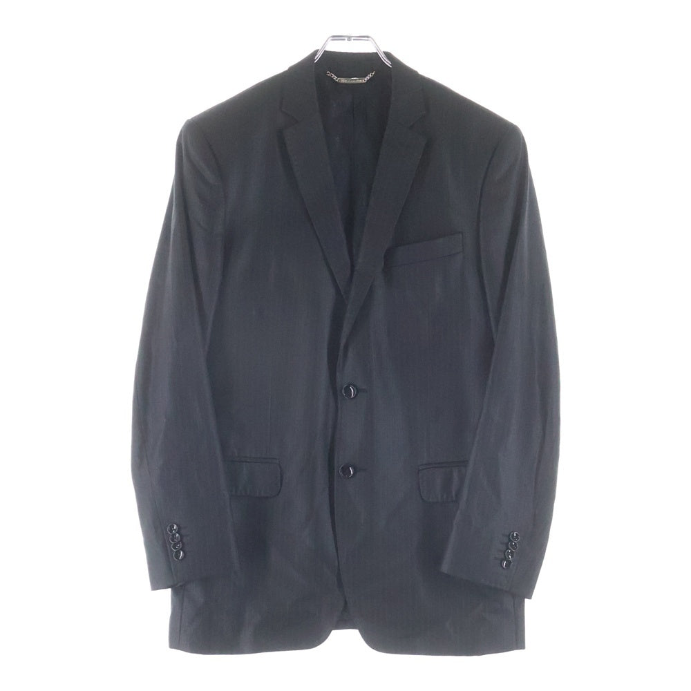 DOLCE & GABBANA(ドルチェアンドガッバーナ) Set Up Suit ストライプウール混 テーラードジャケット ストライプ ウール混パンツ ブラック RU0097 TNMI7