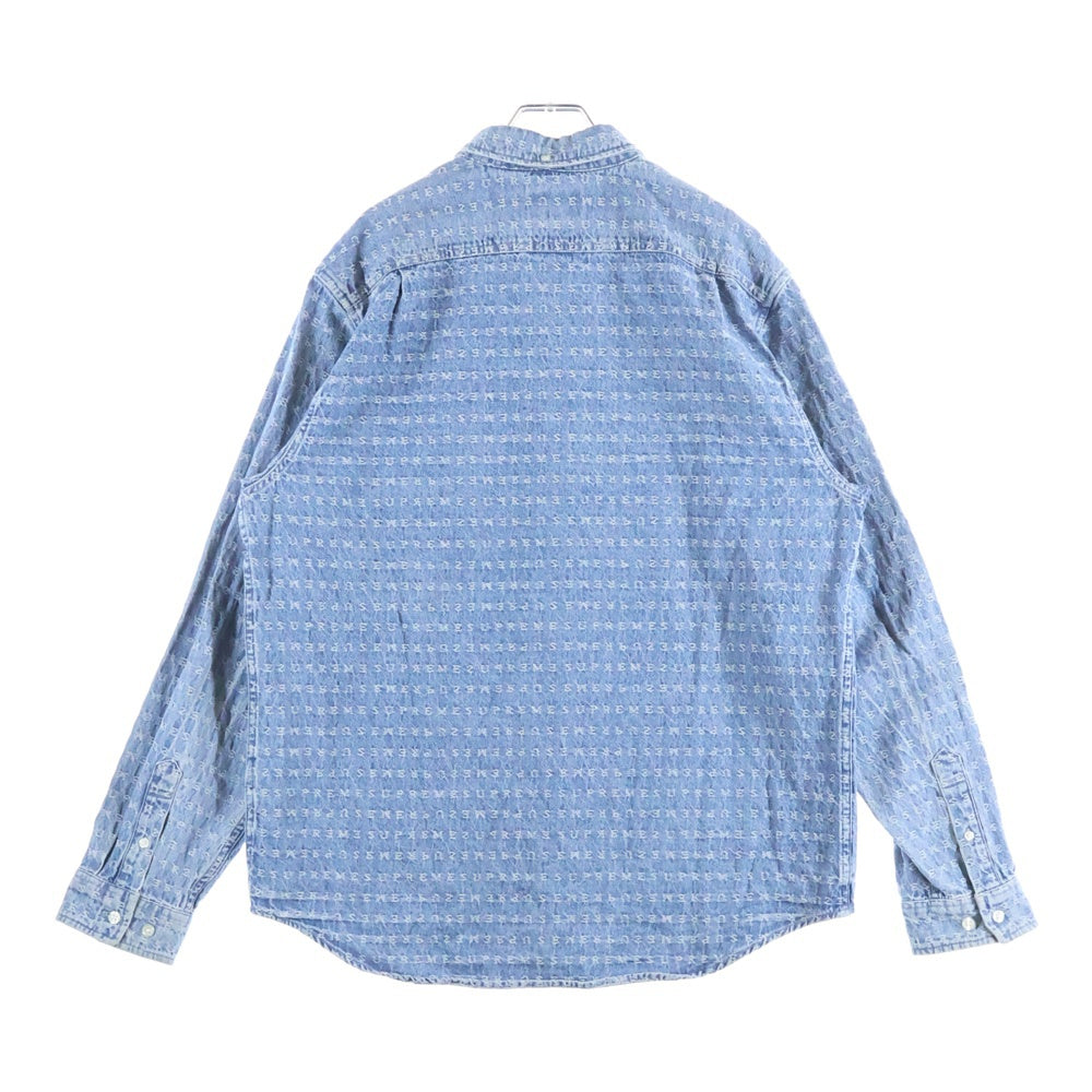 SUPREME(シュプリーム) 20SS Jacquard Logos Denim Shirt ジャガードロゴ デニム 長袖シャツ インディゴ