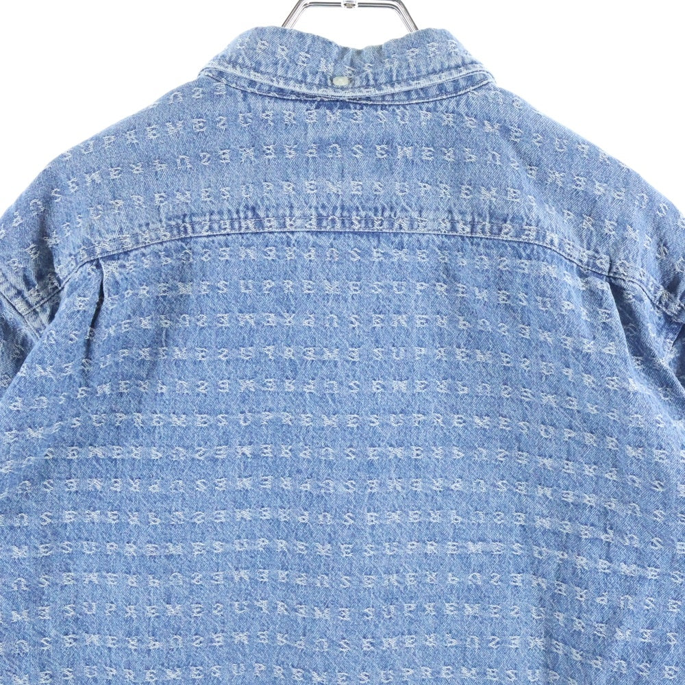 SUPREME(シュプリーム) 20SS Jacquard Logos Denim Shirt ジャガードロゴ デニム 長袖シャツ インディゴ