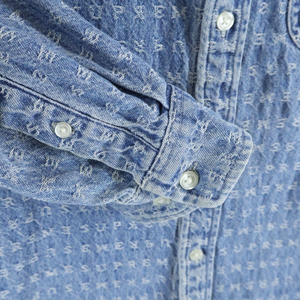 SUPREME(シュプリーム) 20SS Jacquard Logos Denim Shirt ジャガードロゴ デニム 長袖シャツ インディゴ