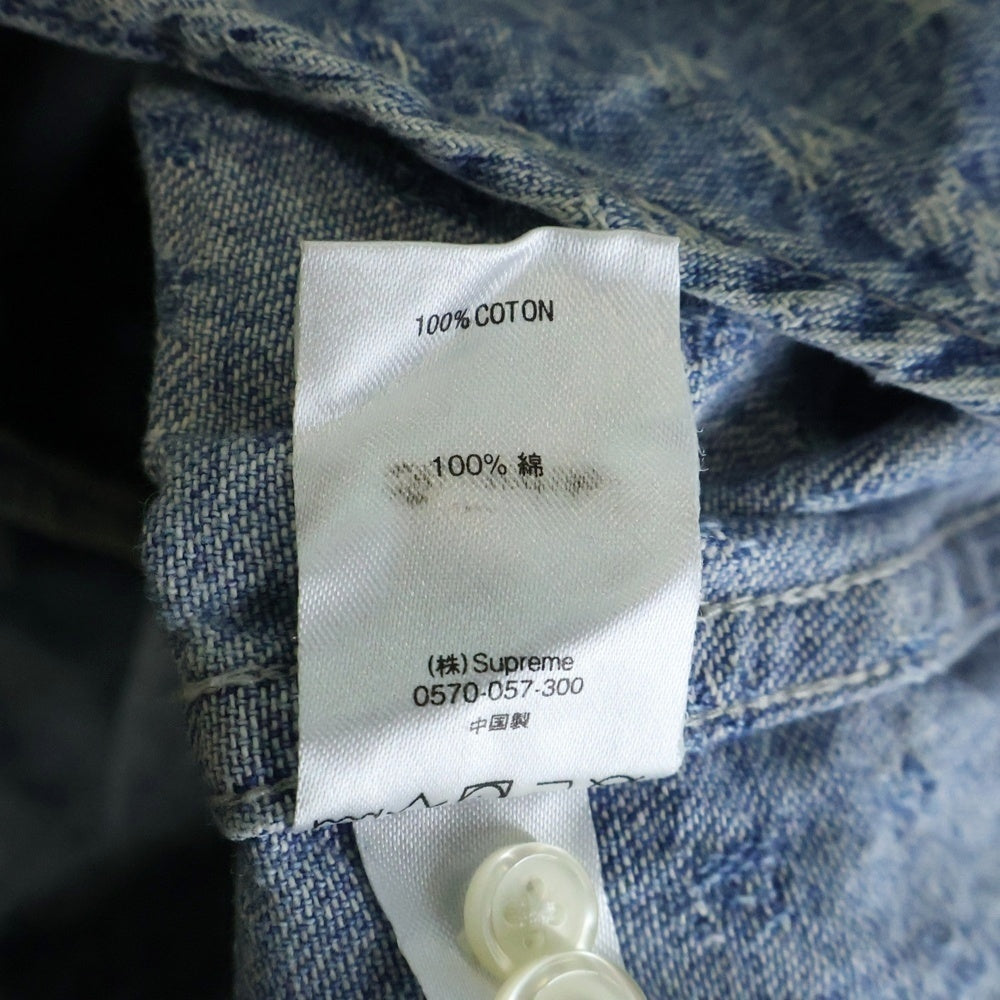 SUPREME(シュプリーム) 20SS Jacquard Logos Denim Shirt ジャガードロゴ デニム 長袖シャツ インディゴ