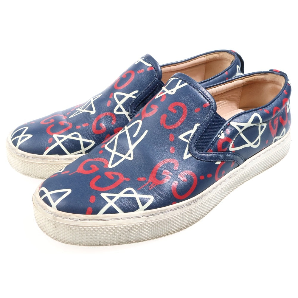 GUCCI(グッチ) ゴースト GG総柄 ローカットスニーカー スリッポン ネイビー 407364