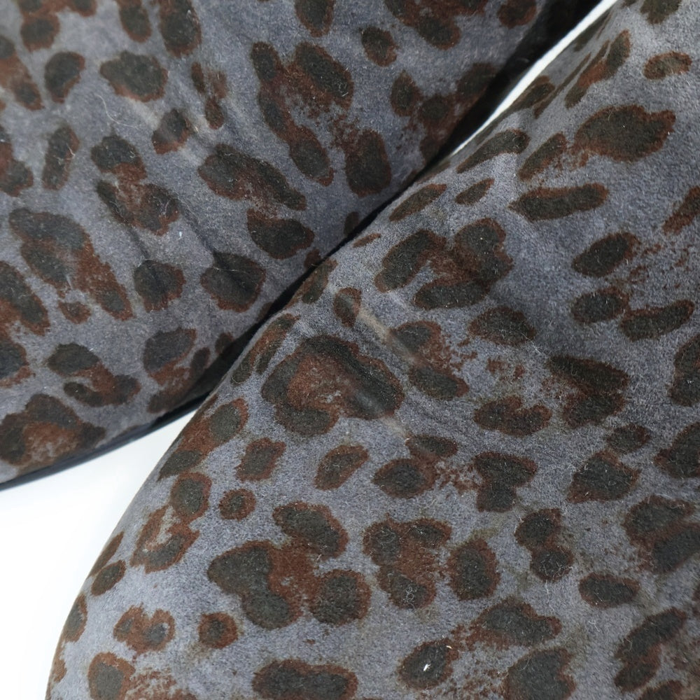 JIMMY CHOO(ジミーチュウ) レオパード スウェード ヴァンプローファー ローカットシューズ ブラック グレー