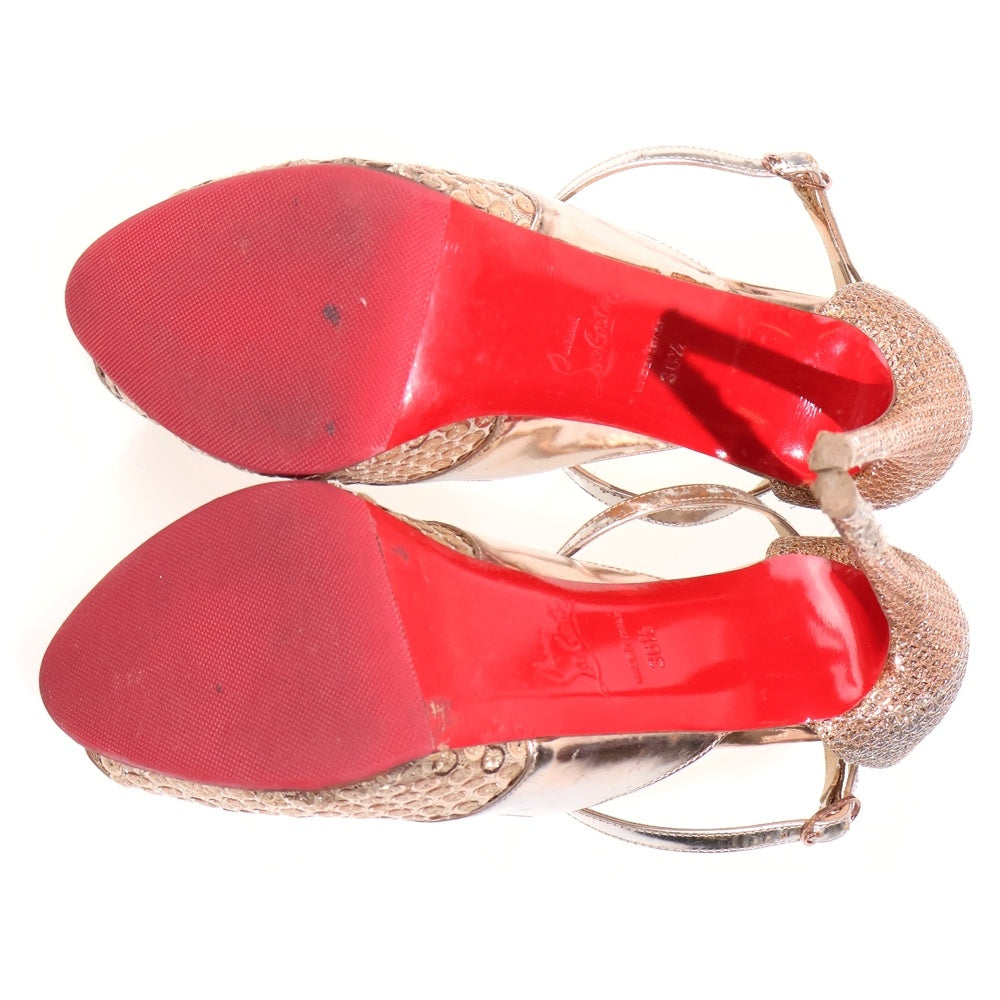 CHRISTIAN LOUBOUTIN(クリスチャンルブタン) Mirabella スパンコール装飾 パンプス ベージュ レディース