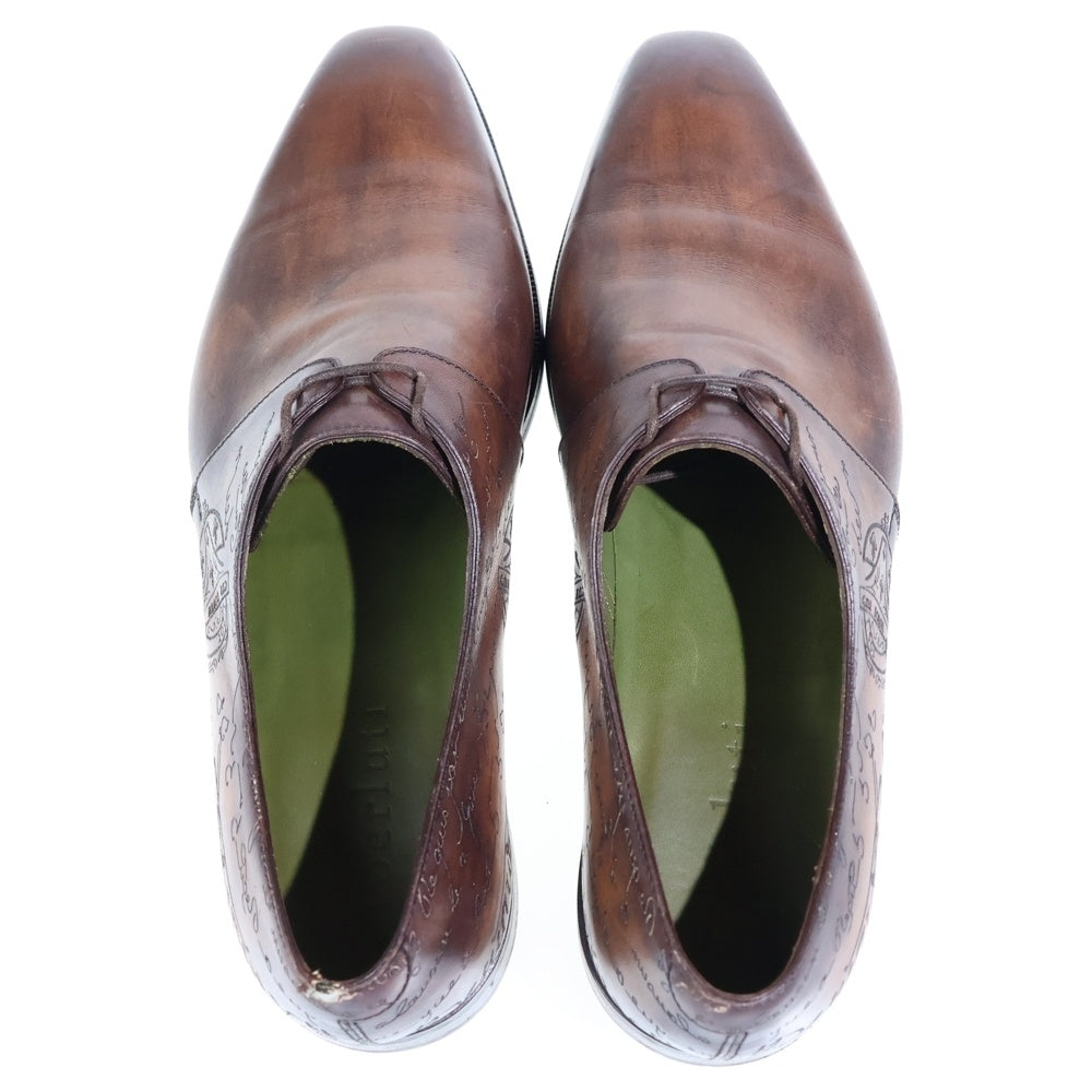 Berluti(ベルルッティ) スクリット カリグラフィ レザードレスシューズ 革靴 ブラウン