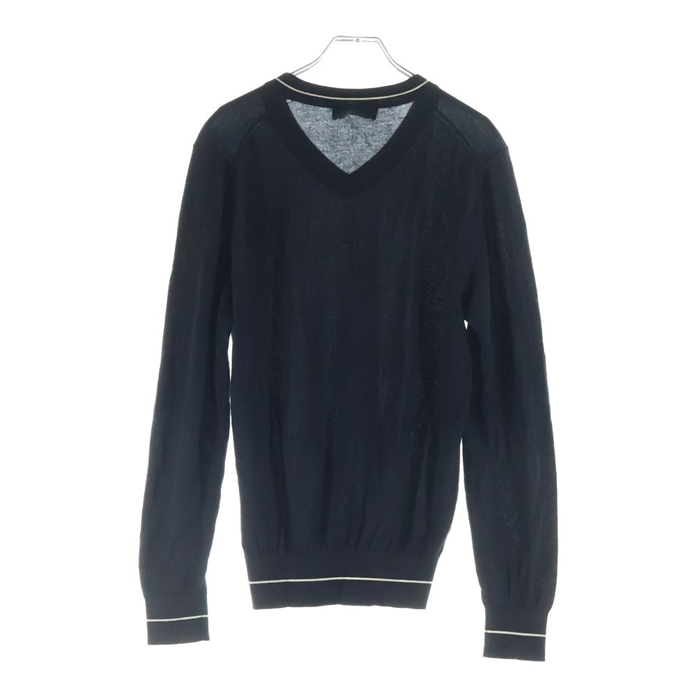 DOLCE & GABBANA(ドルチェアンドガッバーナ) カシミヤ Vネックニットセーター ブラック GQ211K F74AY